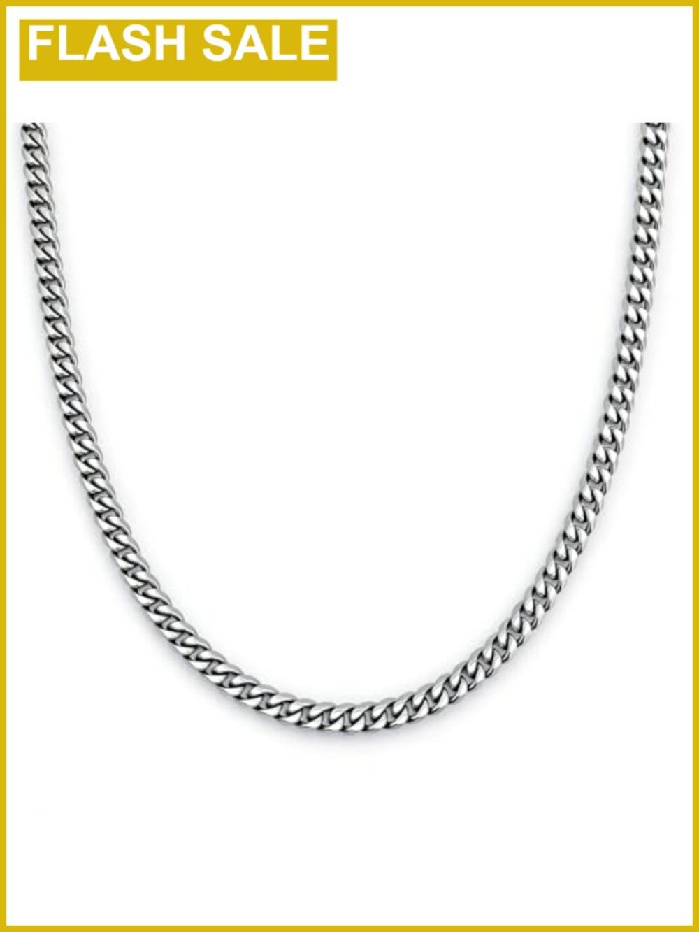 Mens Stainless Steel Cuban Link Chain Necklace 5mm 20 Inch